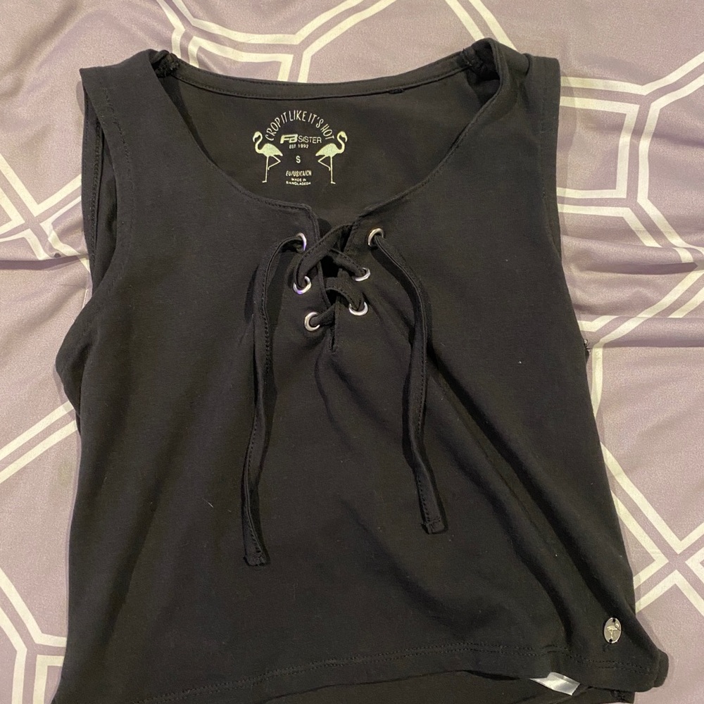 Black tie crop top